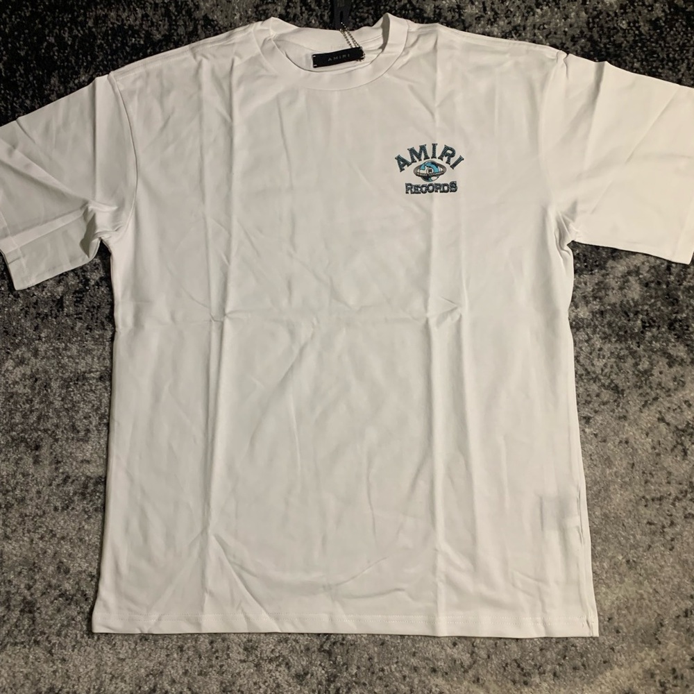 Amiri Records AM Sound Logo T-Shirt White Mens Size Large